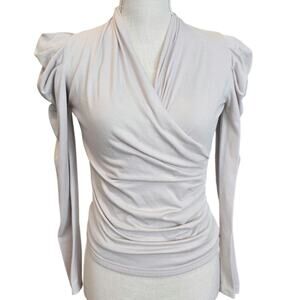 Pre-loved Ruched Puff Shoulder Top Sz. Small